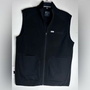 Figs Essential Fleece Vest Black Women Full Zip  Size Medium